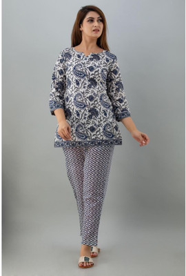 his&her Women Printed Multicolor Top & Pyjama Set