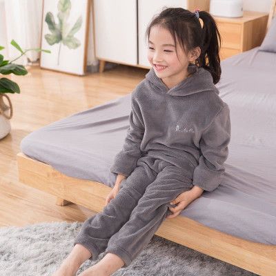 Keenuu Girls Solid Grey Night Suit Set