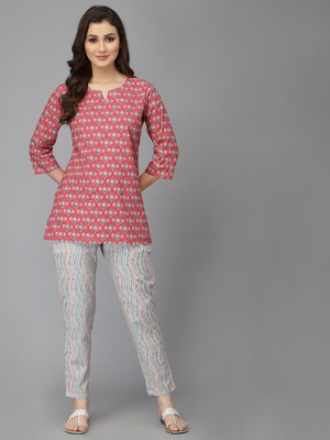 Prathmikta Women Printed Pink Night Suit Set