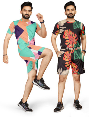 RIOCREATION Men Printed Multicolor Night Suit Set