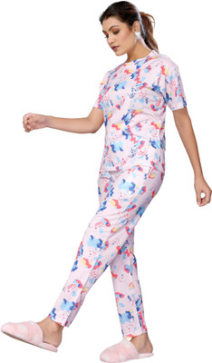 Soor Panchi Women Printed Multicolor Night Suit Set