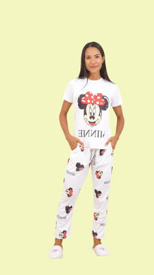 ENZO UNITY Girls Printed White Night Suit Set