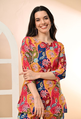 DreamBe Women Printed Multicolor Top & Pyjama Set
