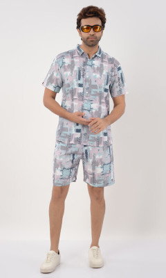 FOXPLAY Men Printed Multicolor Night Suit Set