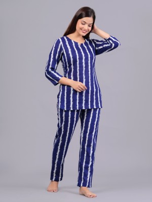 Bachuu Women Printed Blue Night Suit Set