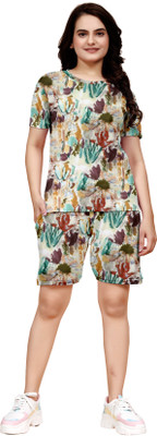 VMENTERPRISE Women Printed Multicolor Night Suit Set