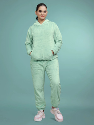 SAKARMAA Women Solid Light Green Top & Pyjama Set