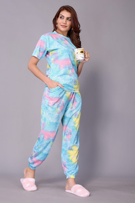 HouseOfCommon Women Ombre/Dyed Multicolor Night Suit Set