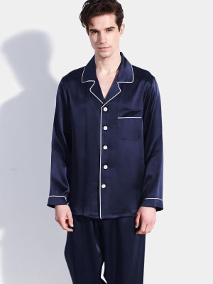 Bella Babe by SK Men Solid Blue Night Suit Set