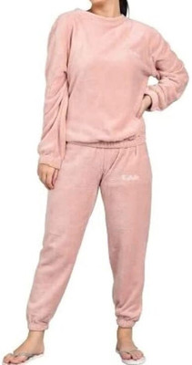 PAISO Women Solid Light Blue Night Suit Set