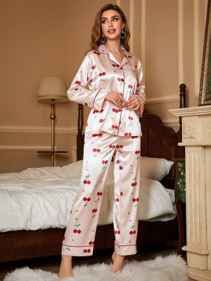 Vc Creation Hub Women Solid Multicolor Night Suit Set