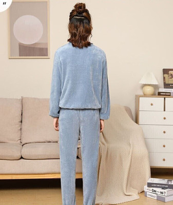 PKF Women Printed Blue Night Suit Set