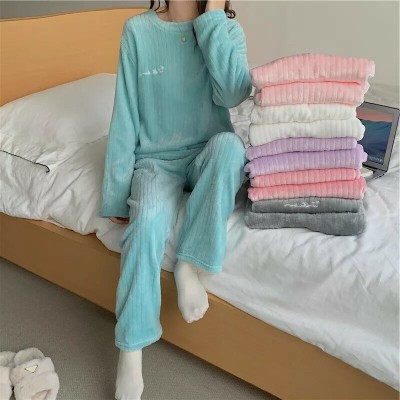 Ucollection Women Solid Blue Top & Pyjama Set