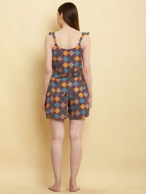 B2A FASHION Women Printed Multicolor Top & Shorts Set