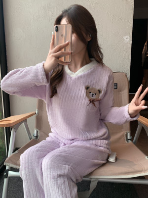 OMI Women Printed Purple Night Suit Set