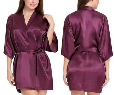 CRAFTWELL Women Solid Purple Night Suit Set
