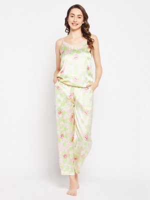 Clovia Women Graphic Print Multicolor Top & Pyjama Set