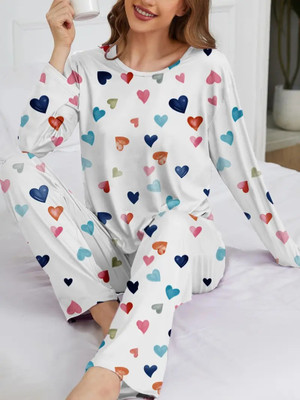 Boosah Women Printed Multicolor Top & Pyjama Set