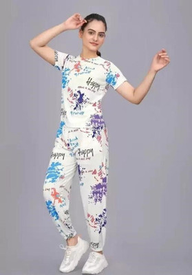 Zimli Women Solid White Top & Pyjama Set