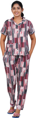 LIONESS LOVE Women Printed Multicolor Top & Pyjama Set