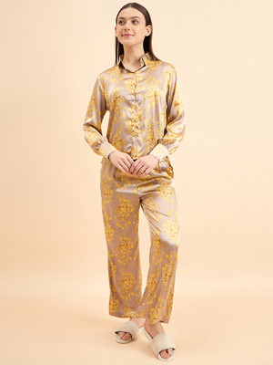 SWEET DREAMS Women Printed Yellow Top & Pyjama Set