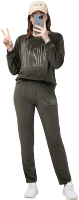 Shonisha Women Printed Green Night Suit Set