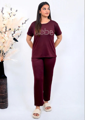 brozzo Women Solid Multicolor Night Suit Set