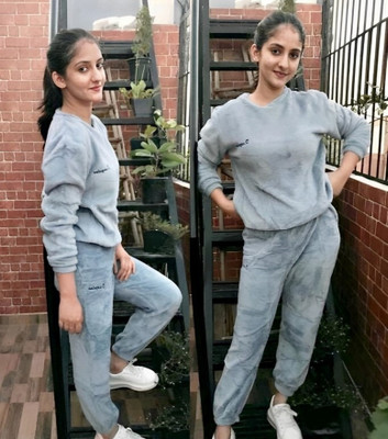 Ucollection Women Solid Blue Night Suit Set