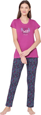 BodyCare Women Printed Multicolor Top & Pyjama Set