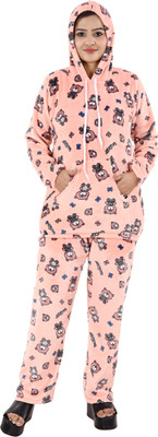 NACNO Women Printed Pink Top & Pyjama Set