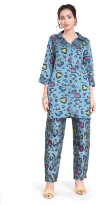NICKYSPEARS Women Printed Multicolor Night Suit Set