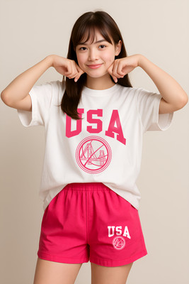 My Swag Women Printed Multicolor Top & Shorts Set