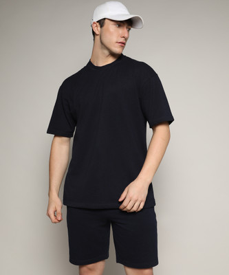 CAMPUS SUTRA Men Striped Black Top & Shorts Set