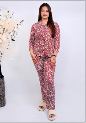 brozzo Women Solid Multicolor Night Suit Set