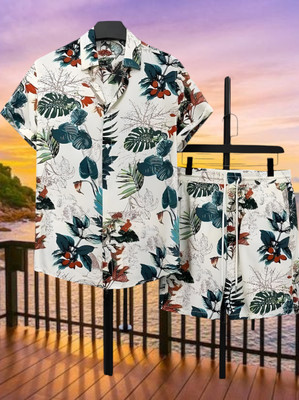 Varni Creation Men Printed Multicolor Top & Shorts Set