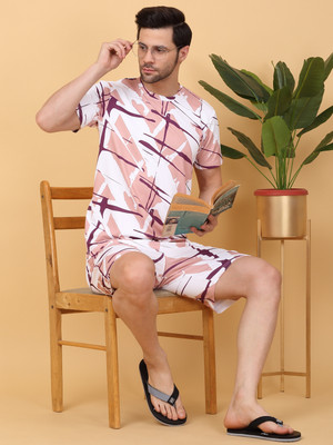 SWEET DREAMS Men Printed Multicolor Top & Shorts Set