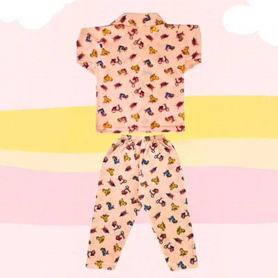 Sarvatapana Baby Boys & Baby Girls Printed Beige, Multicolor Night Suit Set