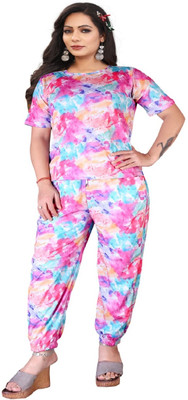 dnx Women Printed Multicolor Top & Pyjama Set