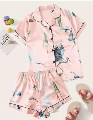 Choiceit Women Floral Print Pink Top & Shorts Set