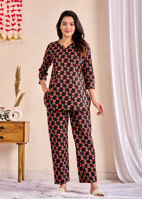 Miss Rekha Women Floral Print Multicolor Night Suit Set