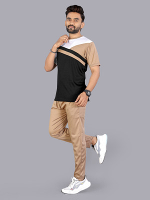 LINSOR FASHION Men Colorblock Multicolor Night Suit Set