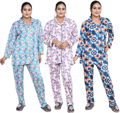 RAPL BHARAT Women Floral Print Multicolor Night Suit Set