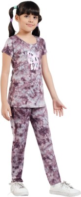 COZYKUDOS Girls Self Design Red Top & Pyjama Set