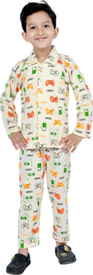 The RN creation Boys & Girls Printed Multicolor Night Suit Set