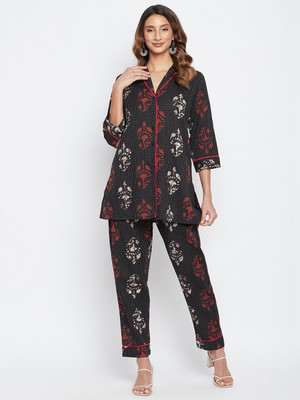 Natty Women Printed Multicolor Top & Pyjama Set