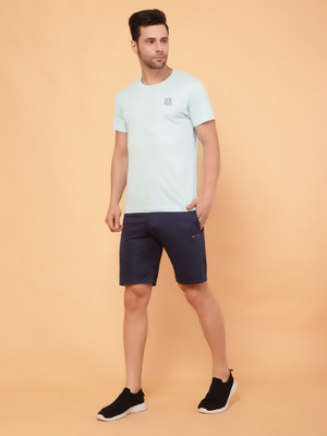Lasmo Men Printed Light Green Top & Shorts Set