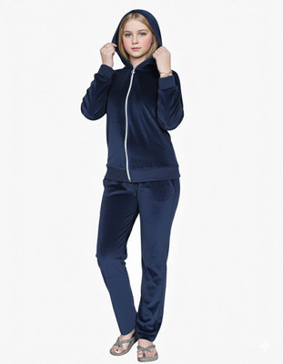 GC GIRLS CRUSH Girls Solid Blue Top & Pyjama Set