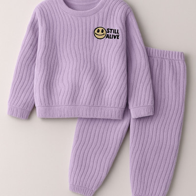 SKG Women Self Design Purple Night Suit Set