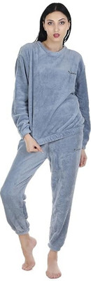 ukal Women Self Design Blue Night Suit Set