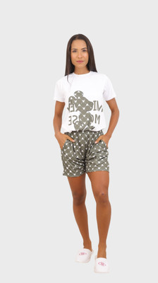 ENZO UNITY Women Printed Grey Top & Shorts Set